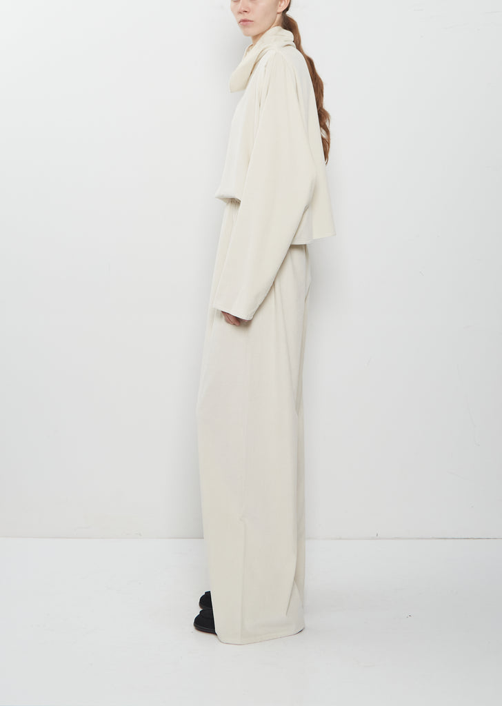Cotton Corduroy Pajama Pants — White