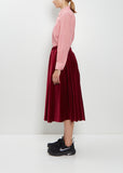 Pleated Cotton Velvet Skirt