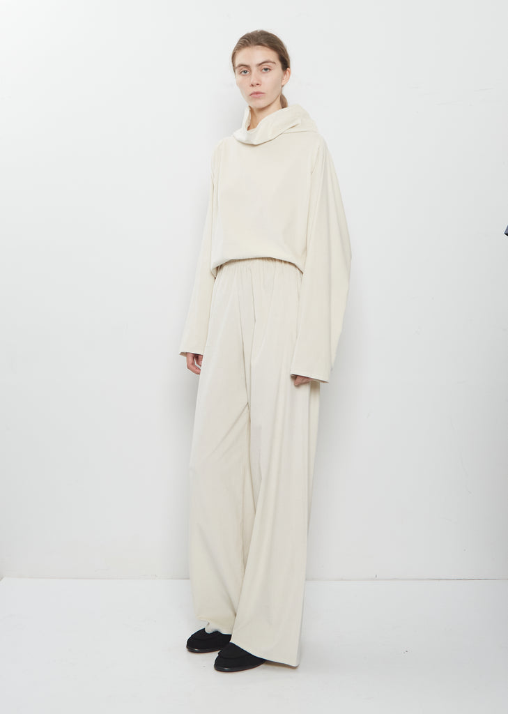 Cotton Corduroy Pajama Pants — White