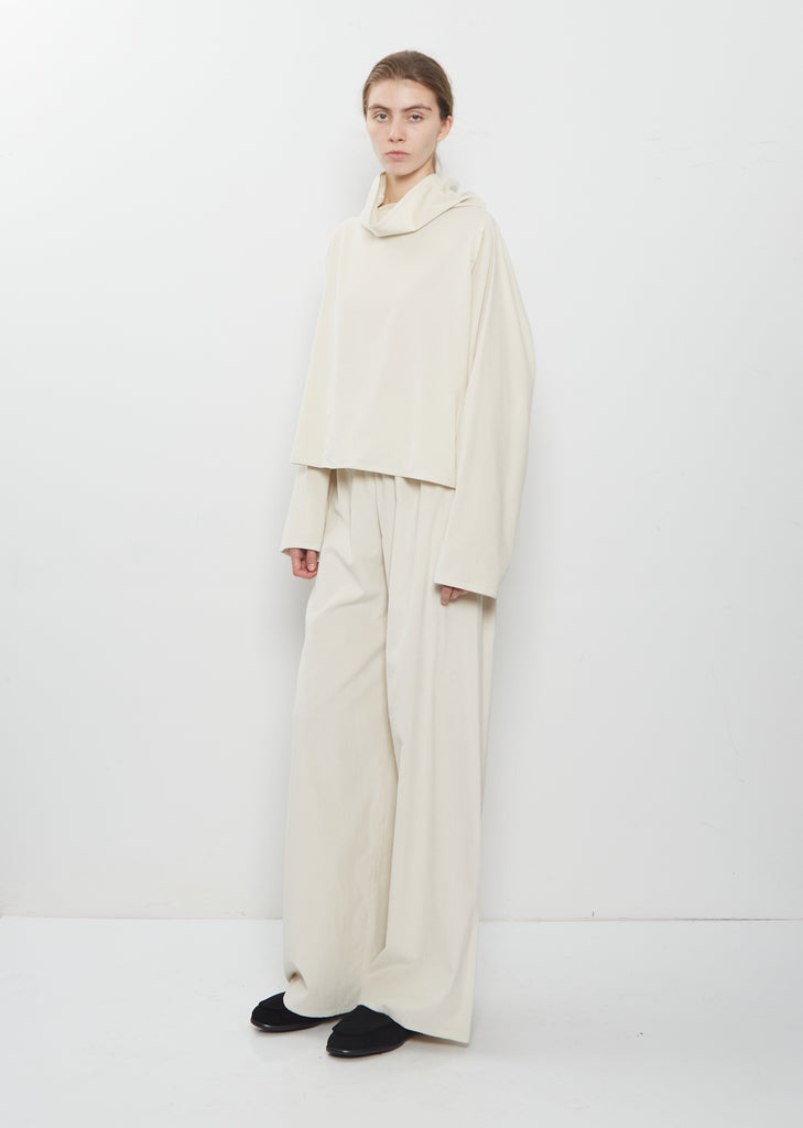 Corduroy Batwing T-Neck Oversized Shirt