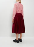 Pleated Cotton Velvet Skirt