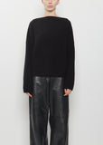 Cashmere Ribbed Batwinged Boatneck Sweater