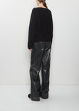 Cashmere Ribbed Batwinged Boatneck Sweater