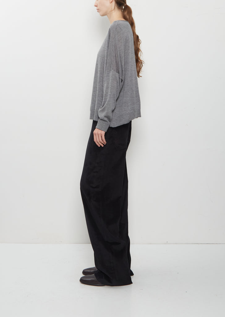 Cashmere Boatneck Kimono Sleeve Sweater — Medium Grey