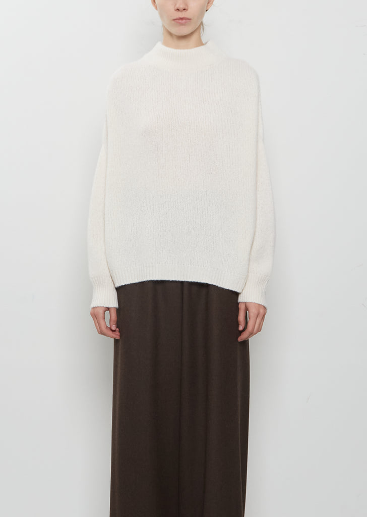 Classic Round Neck Sweater — Bone