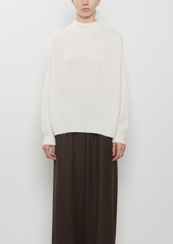 Classic Round Neck Sweater — Bone