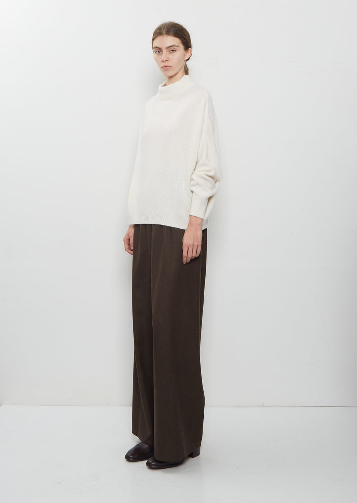 Classic Round Neck Sweater — Bone