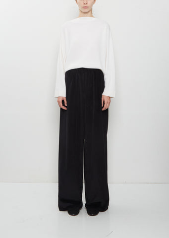 Cotton Corduroy Pajama Pants — Black