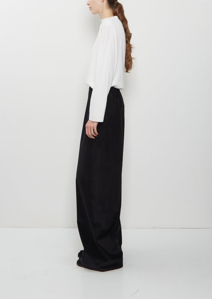 Cotton Corduroy Pajama Pants — Black