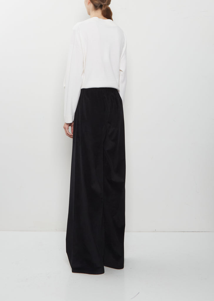 Cotton Corduroy Pajama Pants — Black