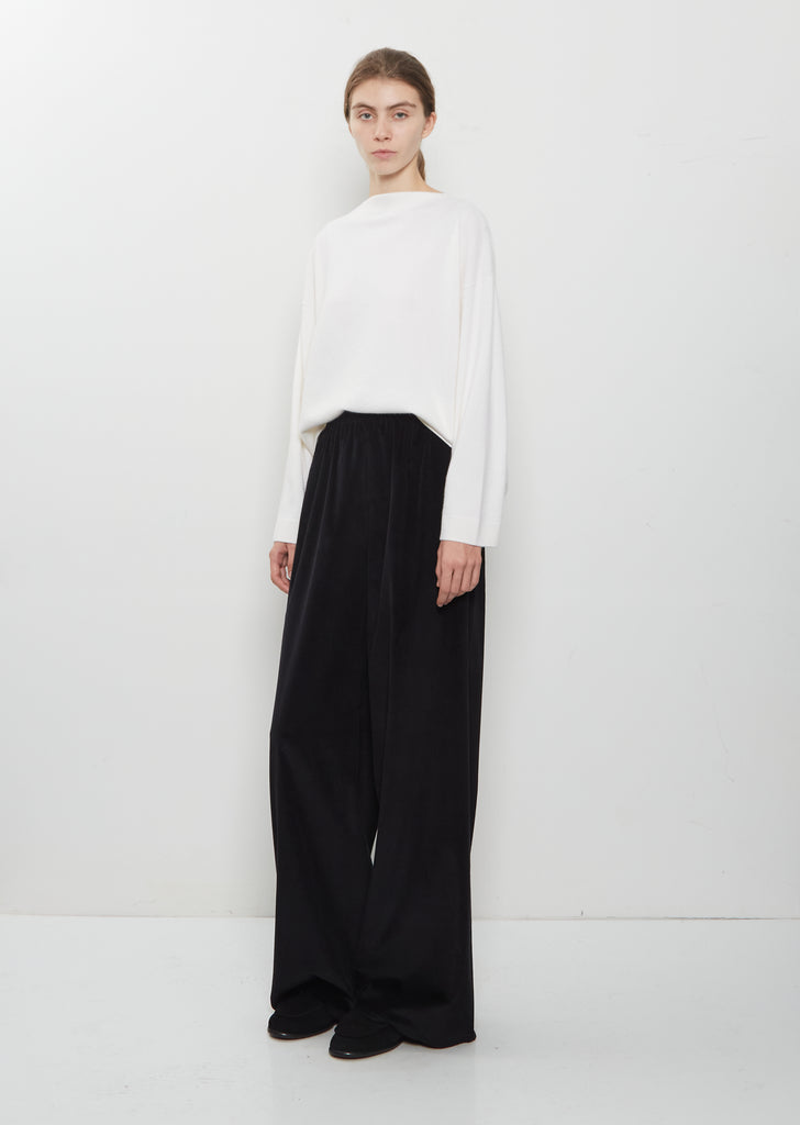 Cotton Corduroy Pajama Pants — Black