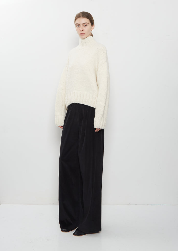 Handknit Mockneck — Raw White