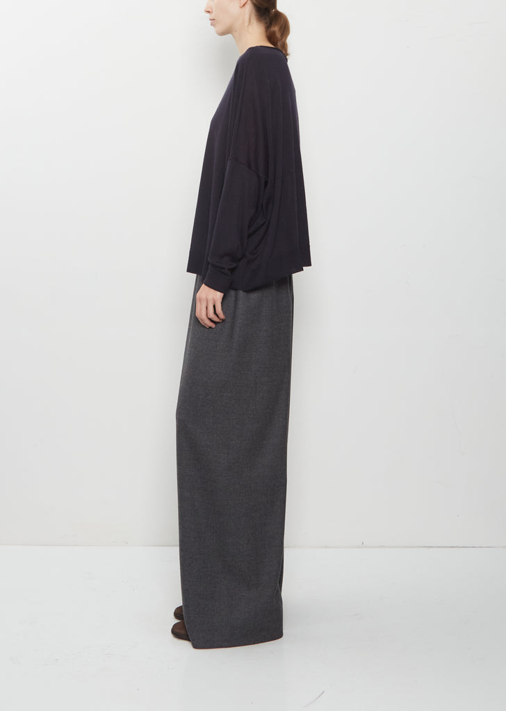 Cashmere Boatneck Kimono Sleeve Sweater — Midnight