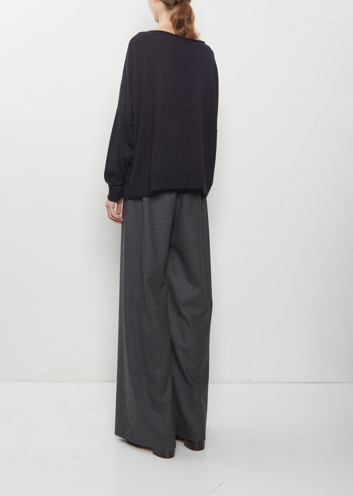 Cashmere Boatneck Kimono Sleeve Sweater — Midnight