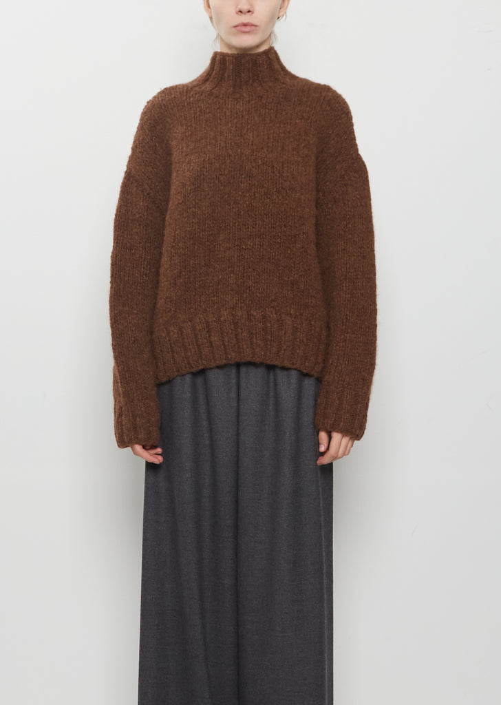 Handknit Mockneck — Rust Melange