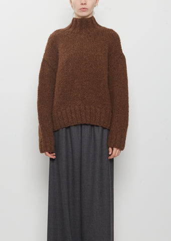 Handknit Mockneck — Rust Melange