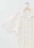 Lace Grid Pleated Shirt