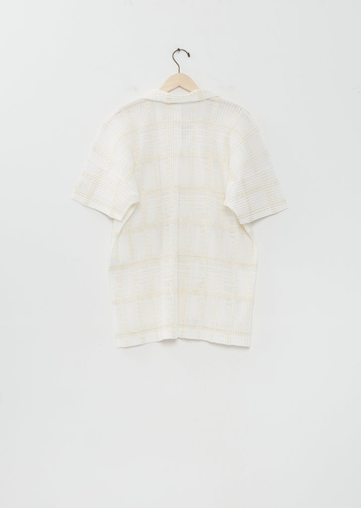 Lace Grid Pleated Shirt