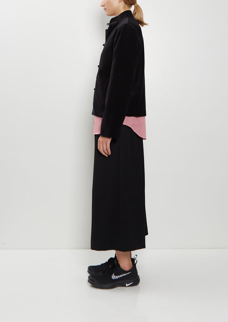 Stand Collar Velvet Jacket