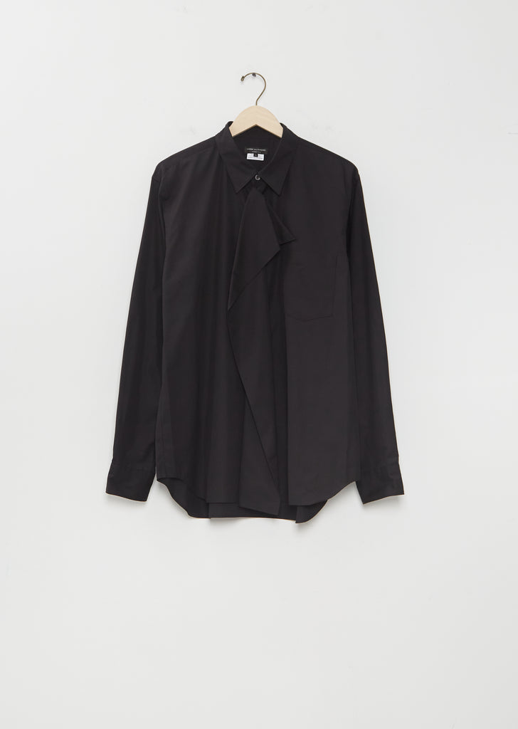 Draped Collar Cotton Broad Shirt