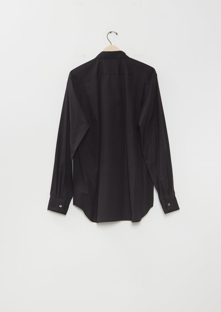 Draped Collar Cotton Broad Shirt