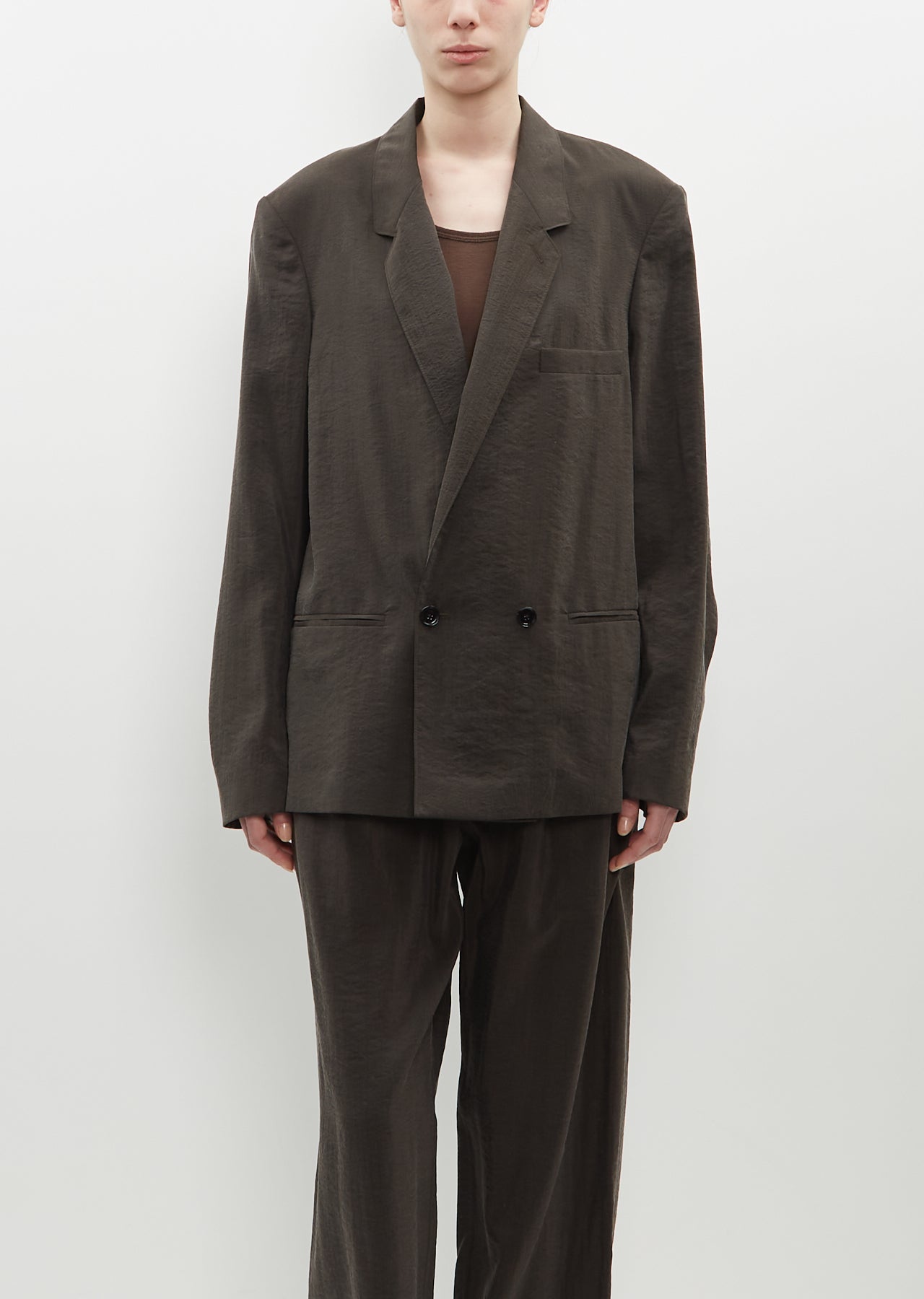 Silk Blend Double Breasted Jacket – La Garçonne