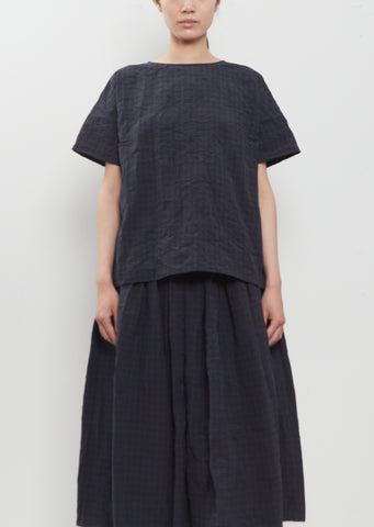 Grid Tech Cotton Short Sleeve Top