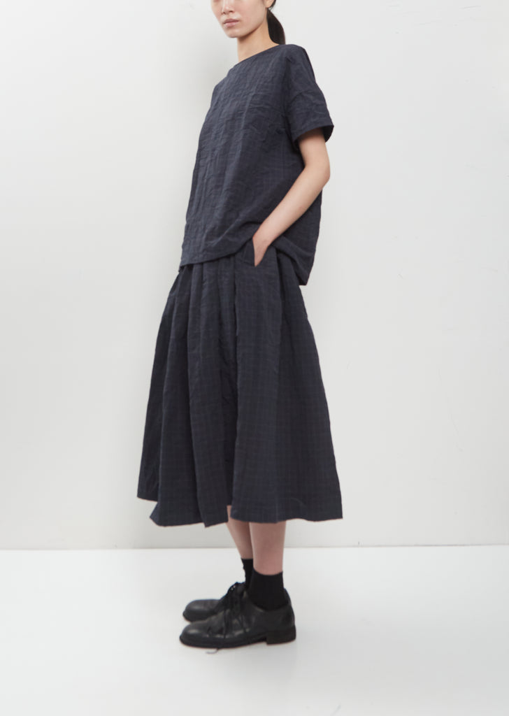 Grid Tech Cotton Short Sleeve Top
