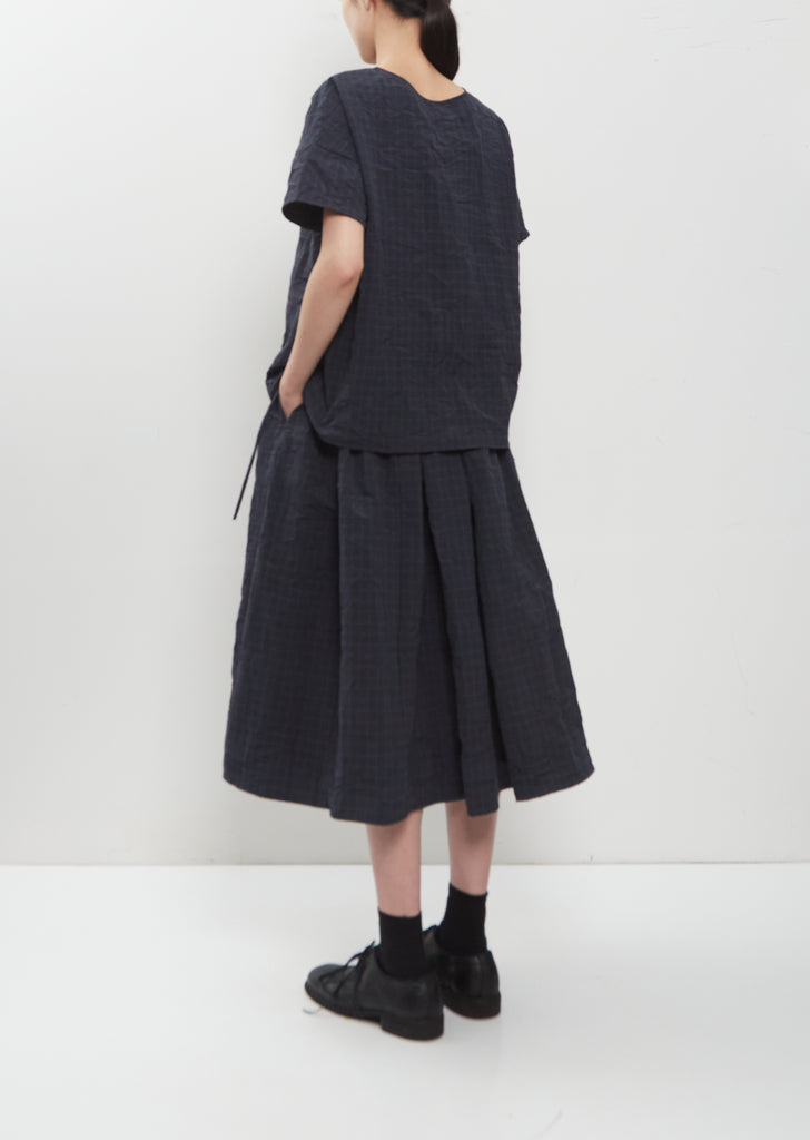 Grid Tech Cotton Short Sleeve Top