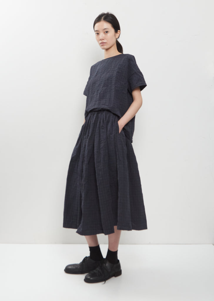 Grid Tech Cotton Short Sleeve Top