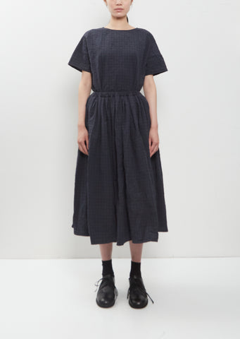 Grid Technical Cotton Skirt
