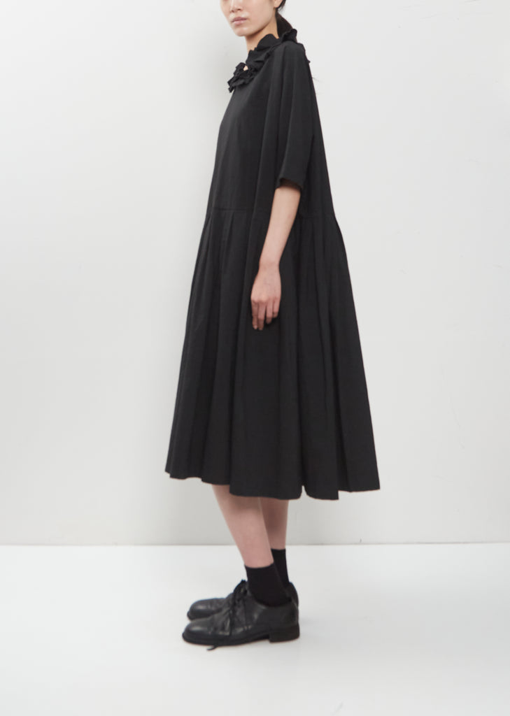 Japanese Cotton Linen Ruffle Collar Dress