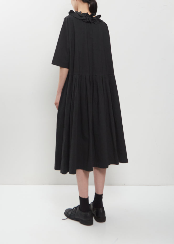 Japanese Cotton Linen Ruffle Collar Dress