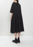 Japanese Cotton Linen Ruffle Collar Dress