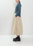 Sanded Cotton Gathered Skirt — Natural