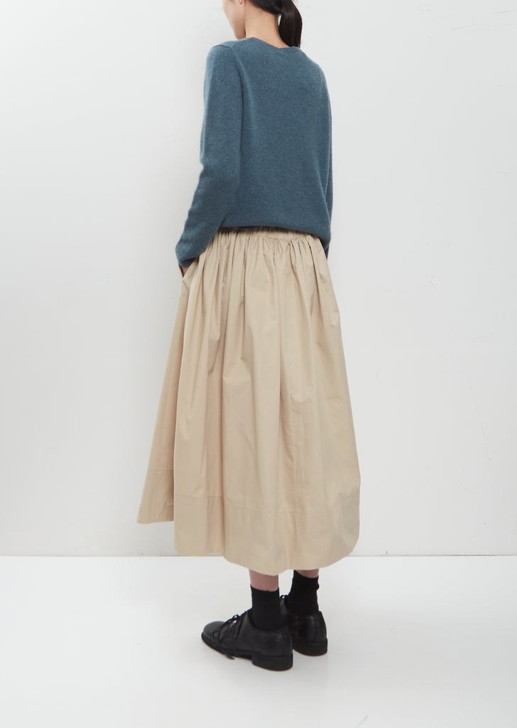 Sanded Cotton Gathered Skirt — Natural