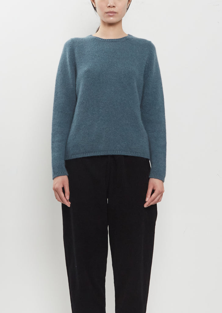 Cashmere Alpaca Crewneck Sweater — Turquoise