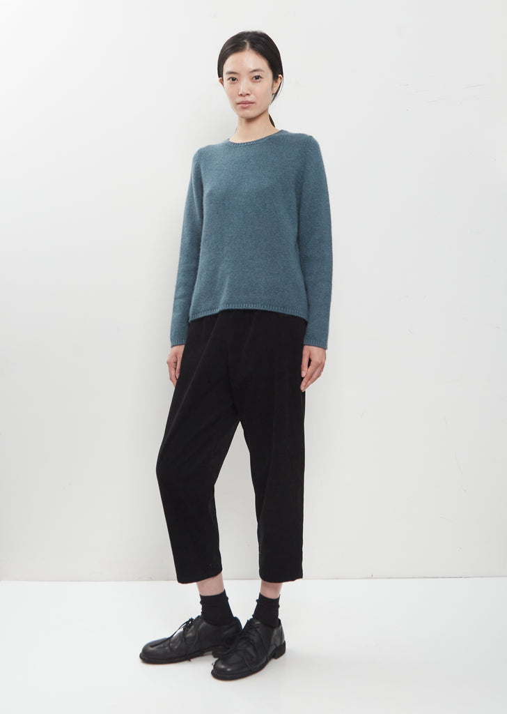 Cashmere Alpaca Crewneck Sweater — Turquoise