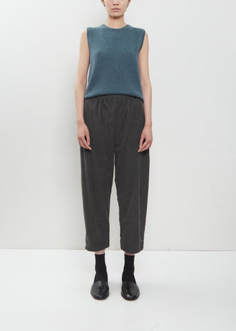 Cotton Corduroy Tapered Cropped Pants – Cement