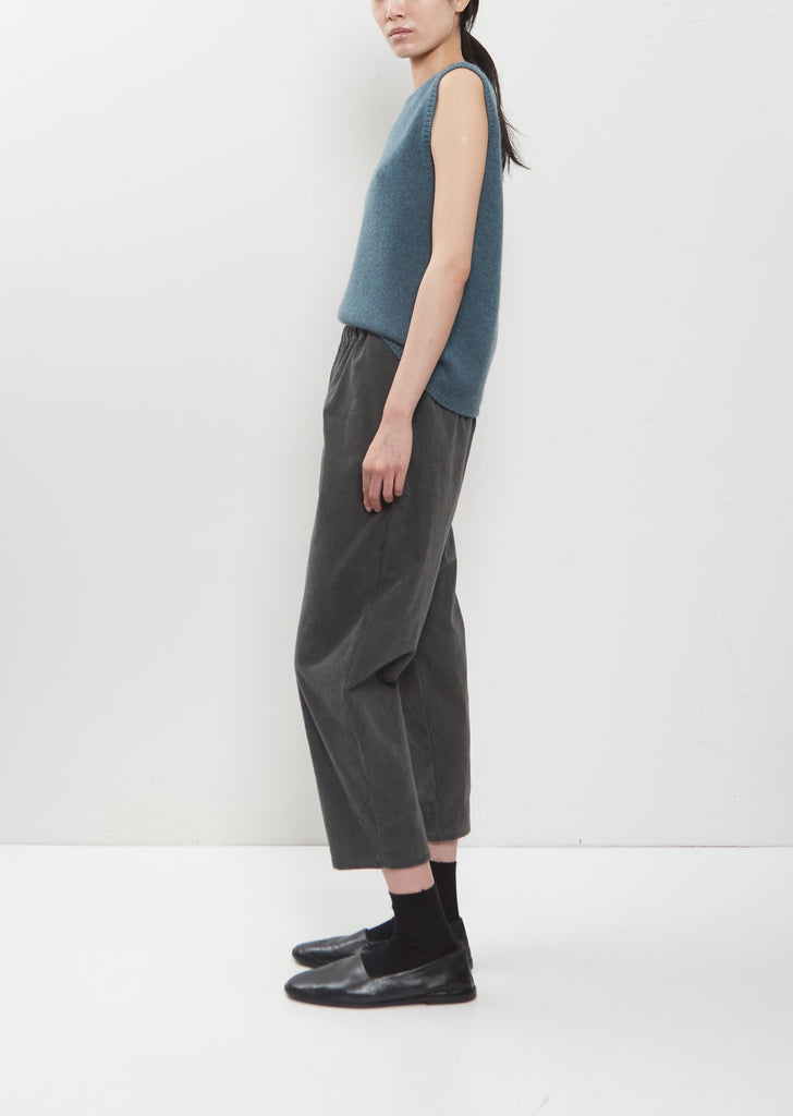 Cotton Corduroy Tapered Cropped Pants – Cement
