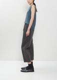 Cotton Corduroy Tapered Cropped Pants – Cement