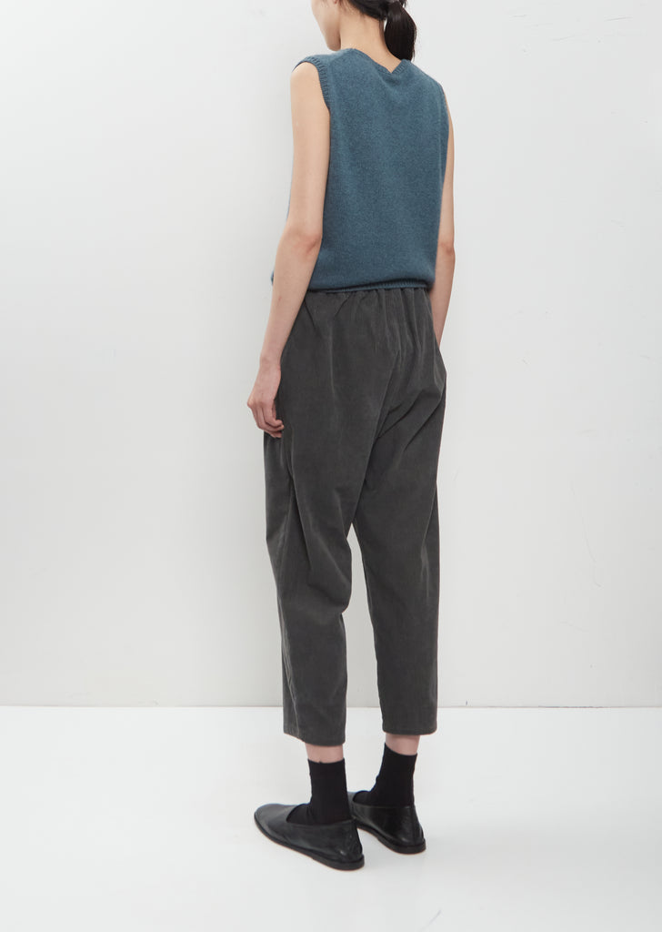 Cotton Corduroy Tapered Cropped Pants – Cement