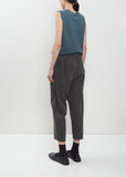 Cotton Corduroy Tapered Cropped Pants – Cement
