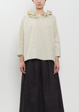Japanese Cotton Linen Ruffle Collar Top