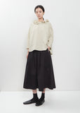 Japanese Cotton Linen Ruffle Collar Top