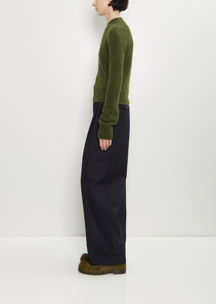 Texas Stretch Alpaca Merino Wool Sweater — Dark Green
