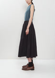 Sanded Cotton Gathered Skirt — Black
