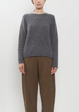 Cashmere Alpaca Crewneck Sweater — Cement