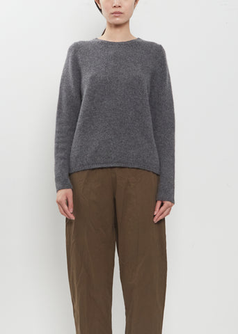 Cashmere Alpaca Crewneck Sweater — Cement