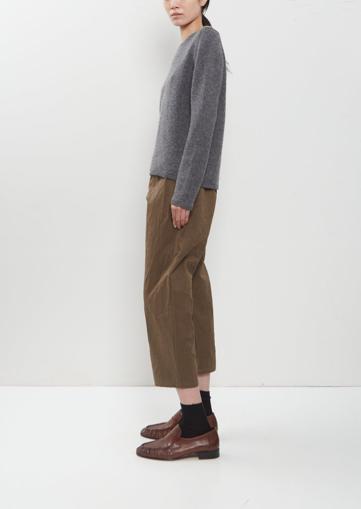 Cashmere Alpaca Crewneck Sweater — Cement